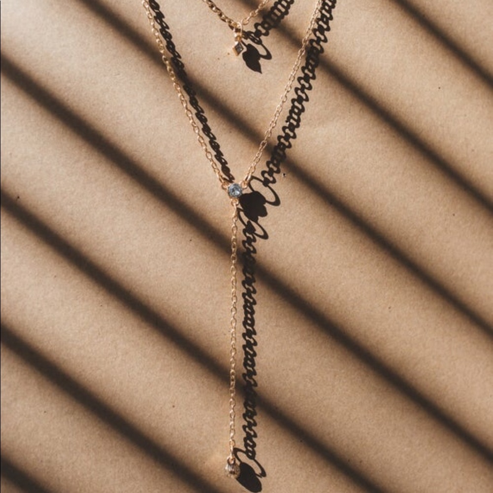 Bohemian|Boho Crystal Star Charms Layered Necklace - Picture 3 of 4